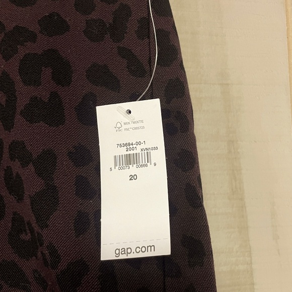 NWT Gap Dark Brown Black Leopard Print High Rise Side Zip Stretchy Pants Sz 20 - Picture 4 of 6